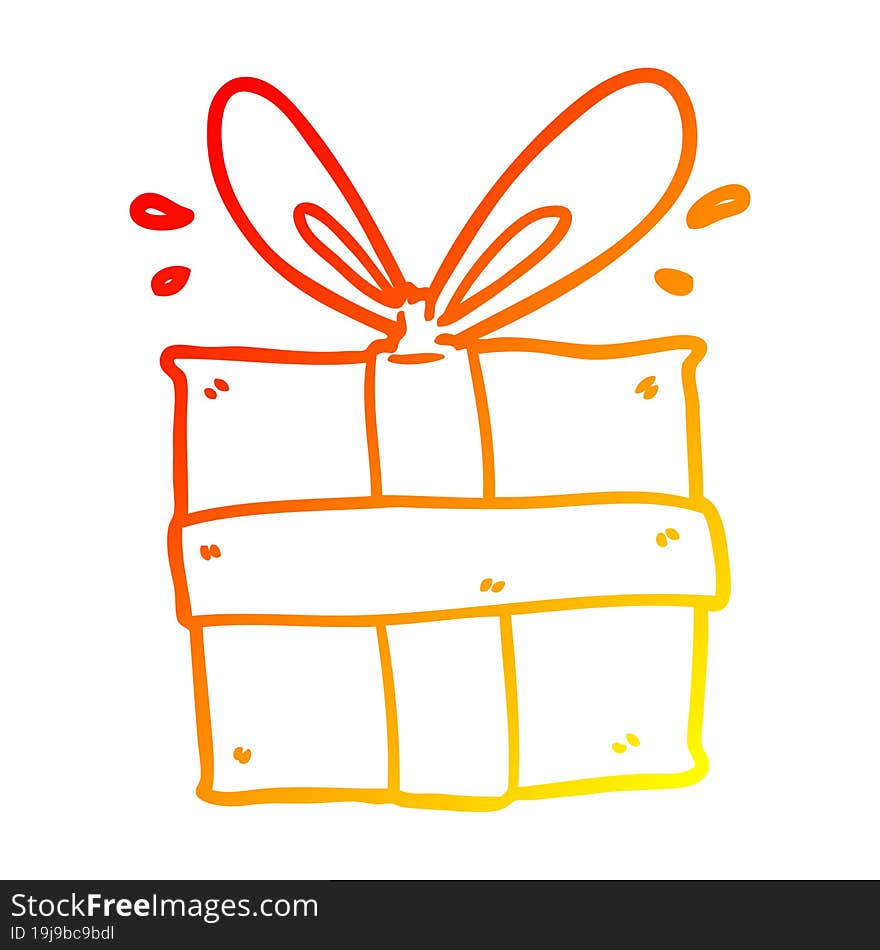 warm gradient line drawing wrapped gift