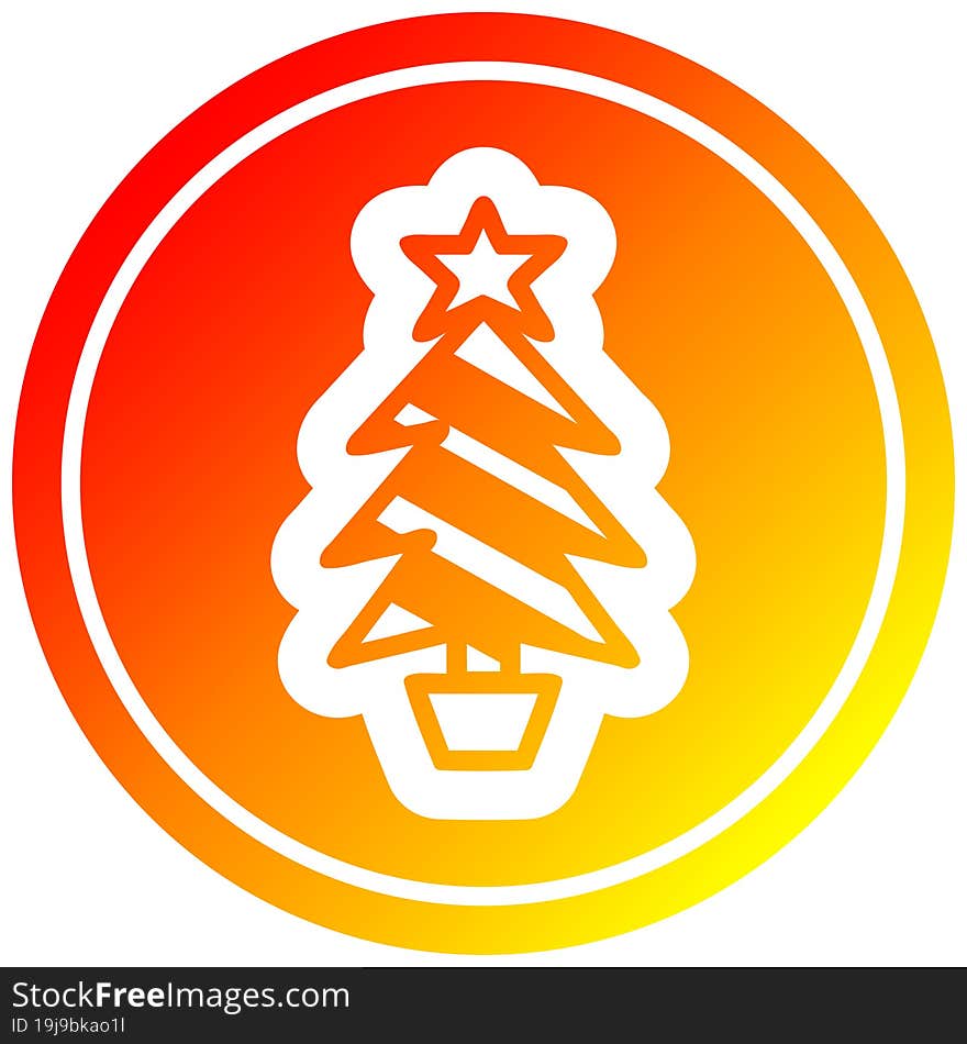 Christmas Tree Circular In Hot Gradient Spectrum