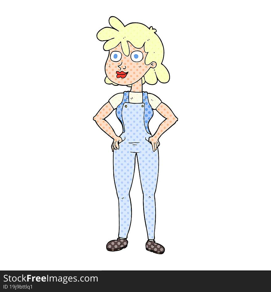 Cartoon Farmer Girl