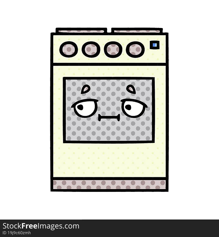 comic book style cartoon kitchen oven