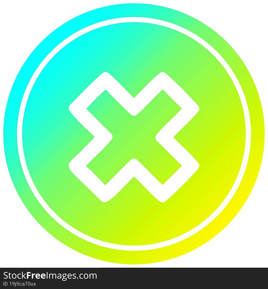 multiplication sign circular in cold gradient spectrum