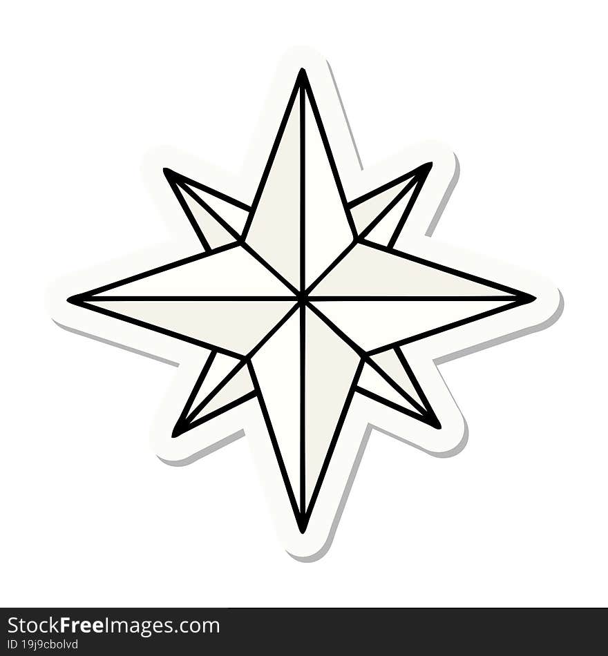 Tattoo Style Sticker Of A Star