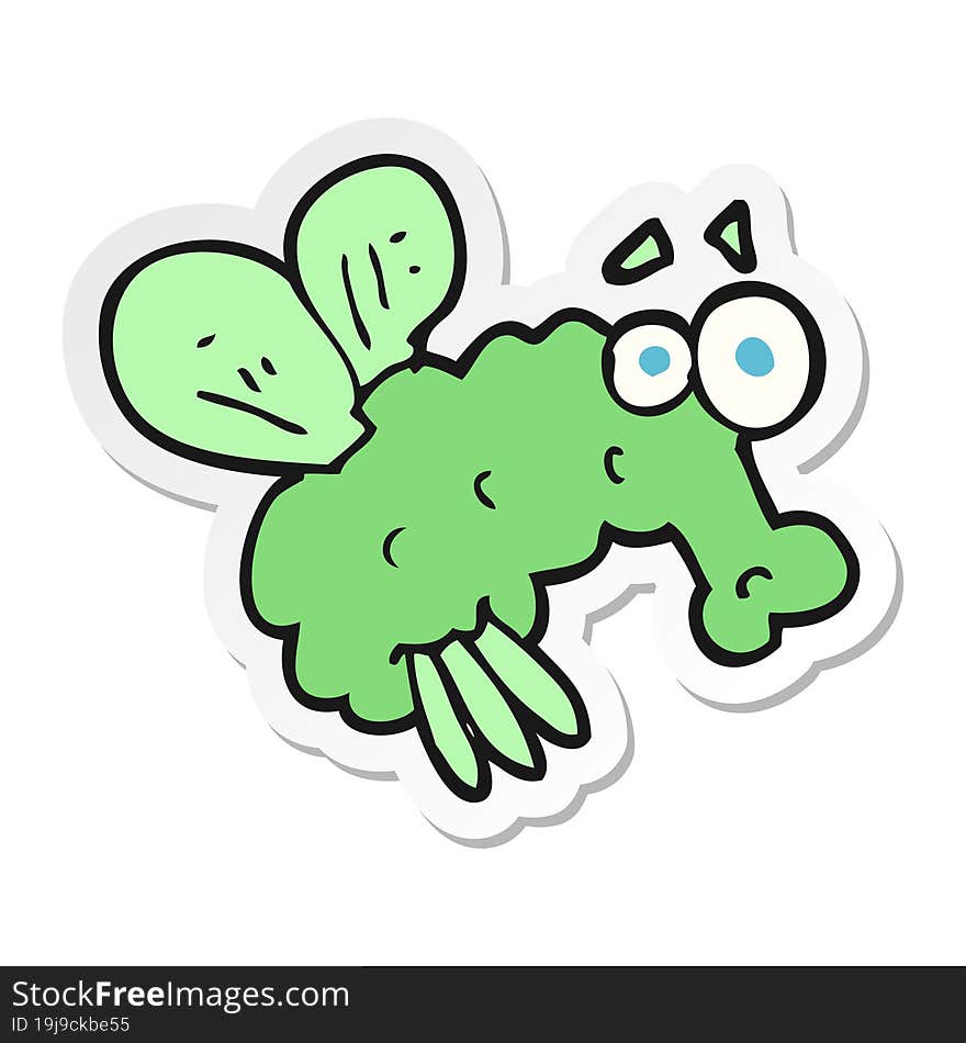 sticker of a cartoon fly