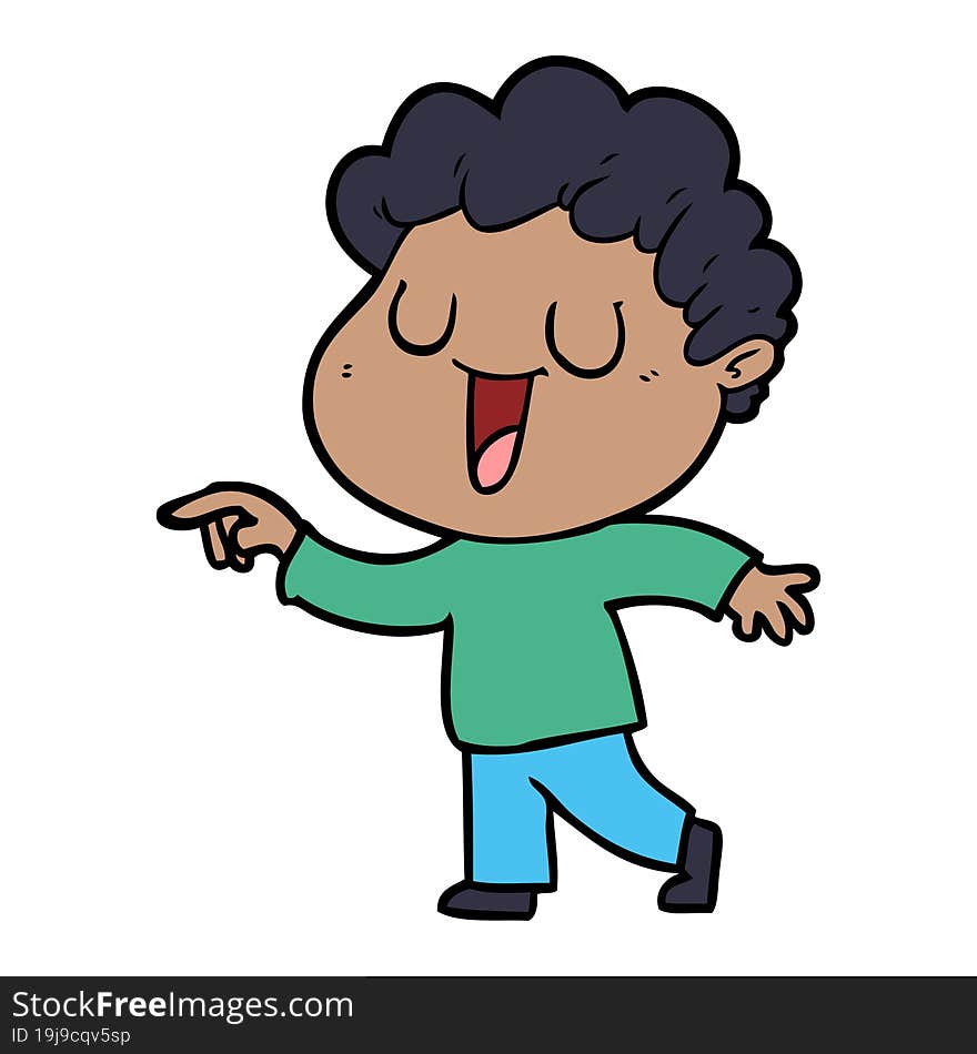 laughing cartoon man pointing. laughing cartoon man pointing