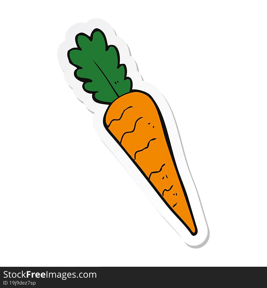 sticker of a cartoon carrot