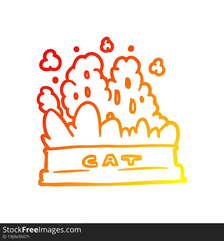 warm gradient line drawing of a bowl of cat food