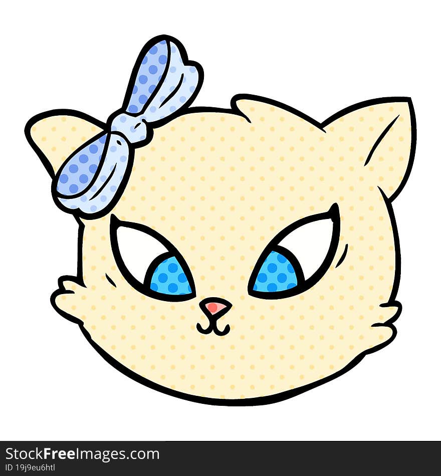 cute cartoon cat with bow. cute cartoon cat with bow