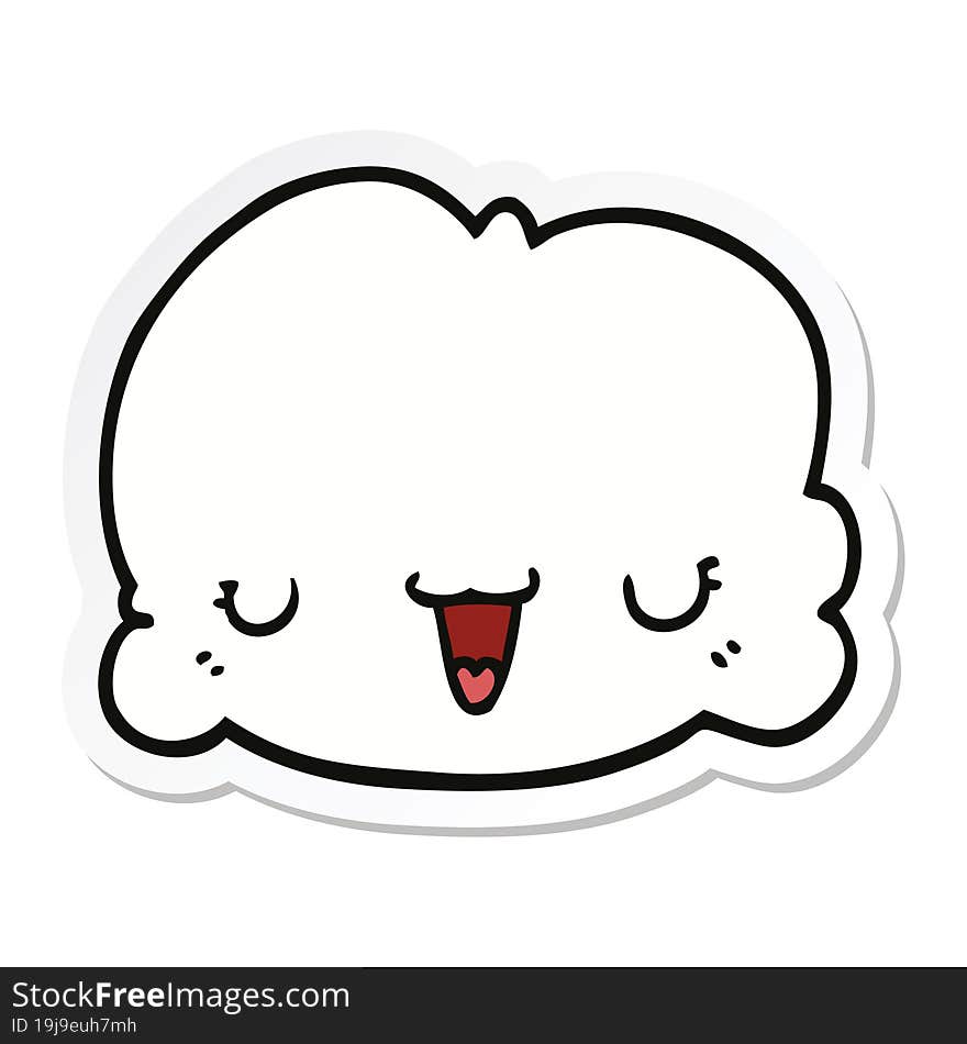 sticker of a cute cartoon cloud