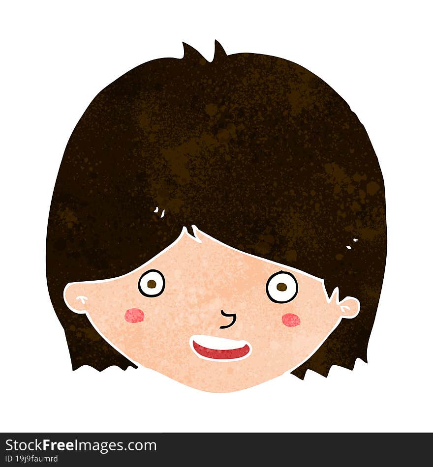 cartoon happy female face