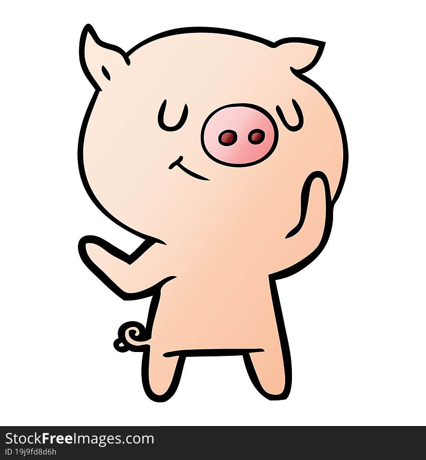 happy cartoon pig. happy cartoon pig