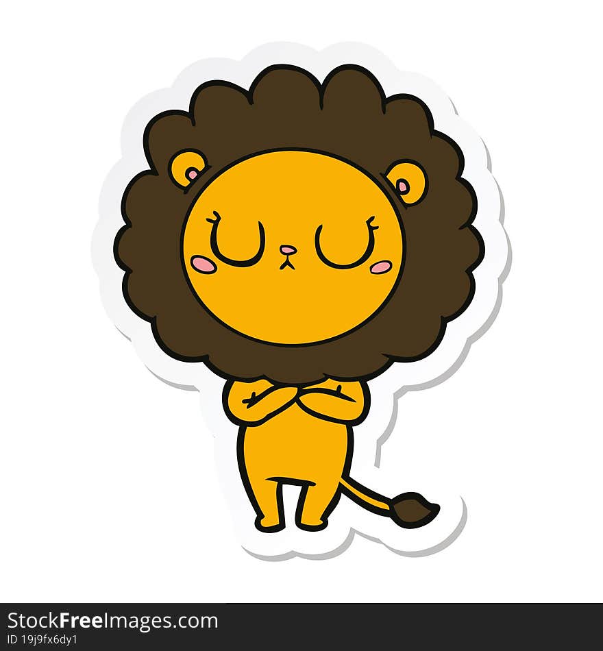 sticker of a cartoon lion