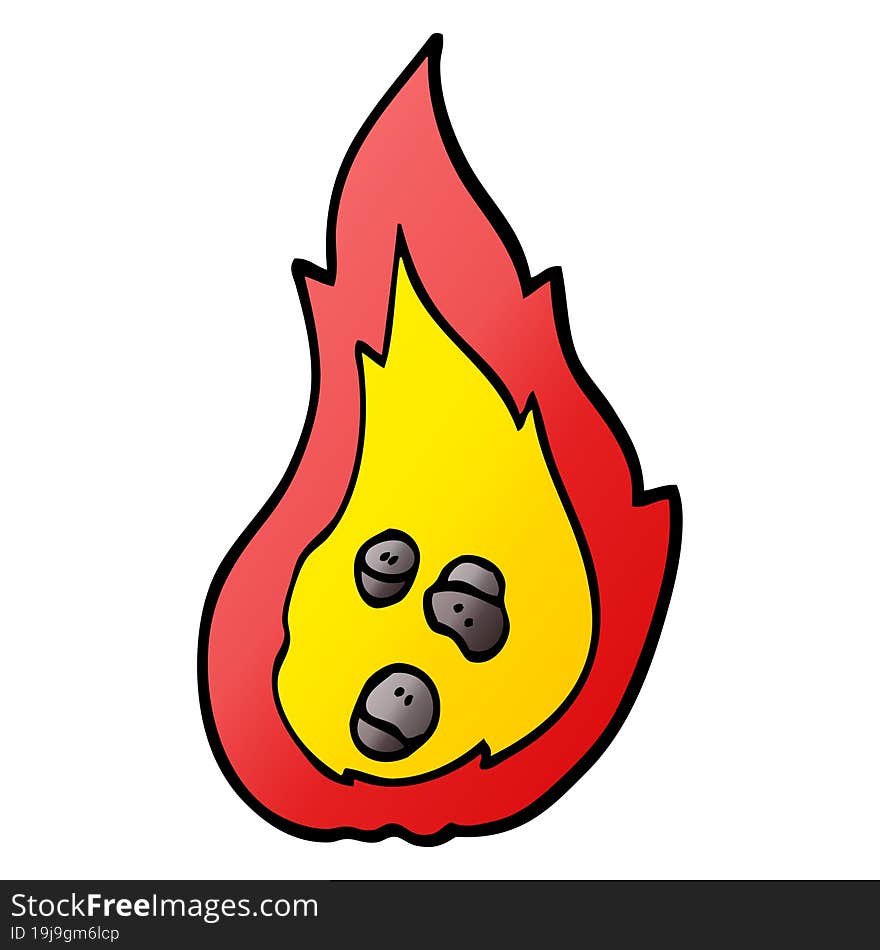 Vector Gradient Illustration Cartoon Burning Coals