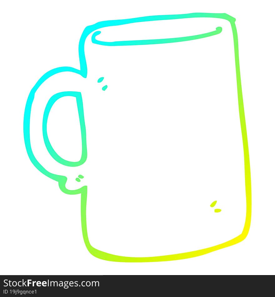 Cold Gradient Line Drawing Cartoon Mug