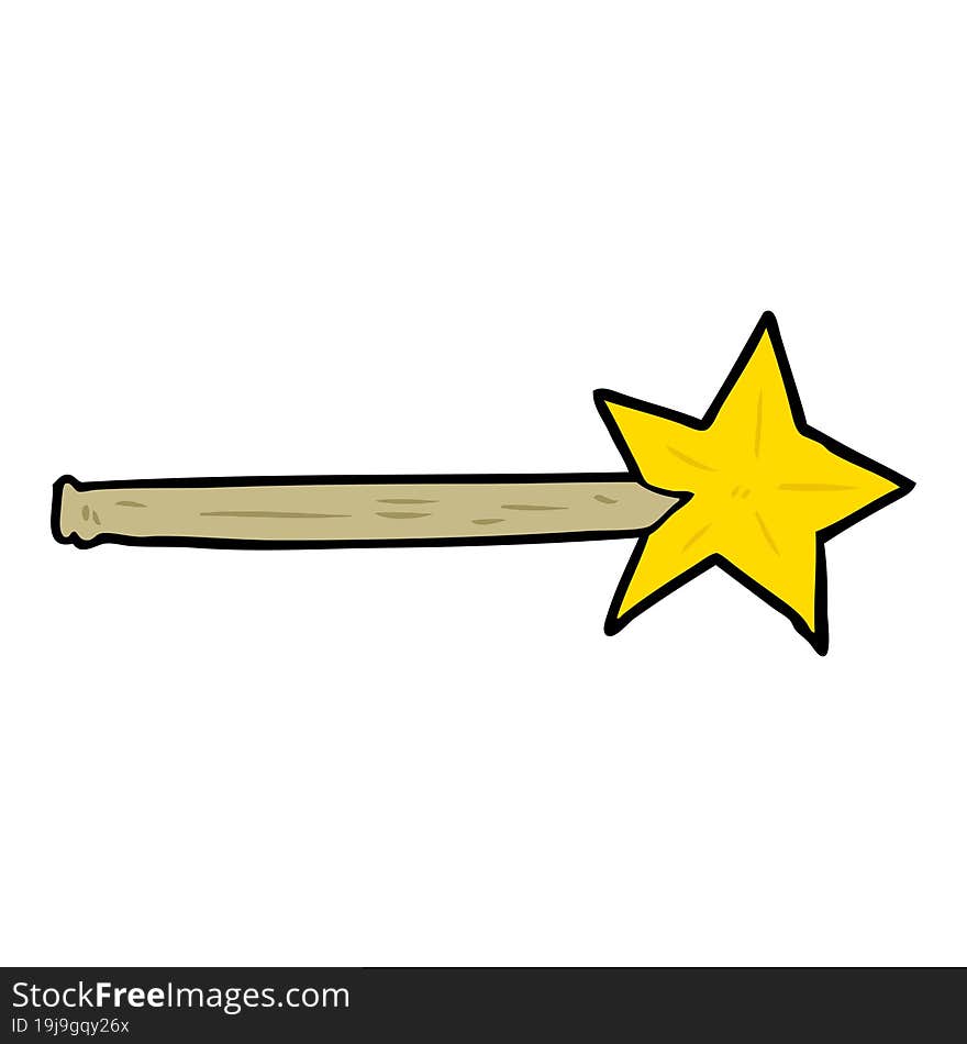 cartoon magic star wand. cartoon magic star wand