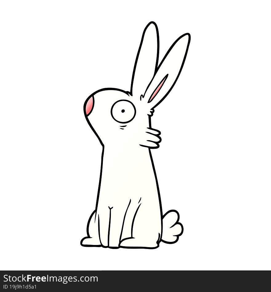 cartoon startled rabbit. cartoon startled rabbit