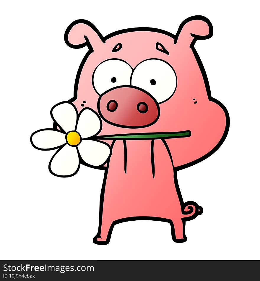 happy cartoon pig. happy cartoon pig