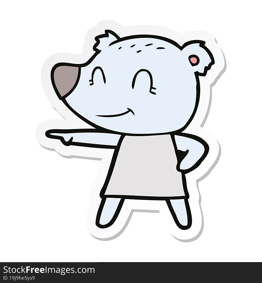 sticker of a female bear cartoon