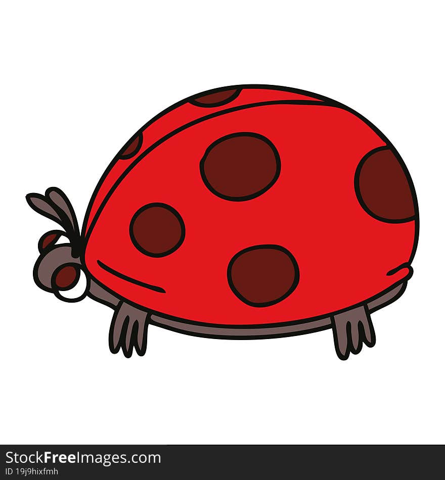 quirky hand drawn cartoon ladybird