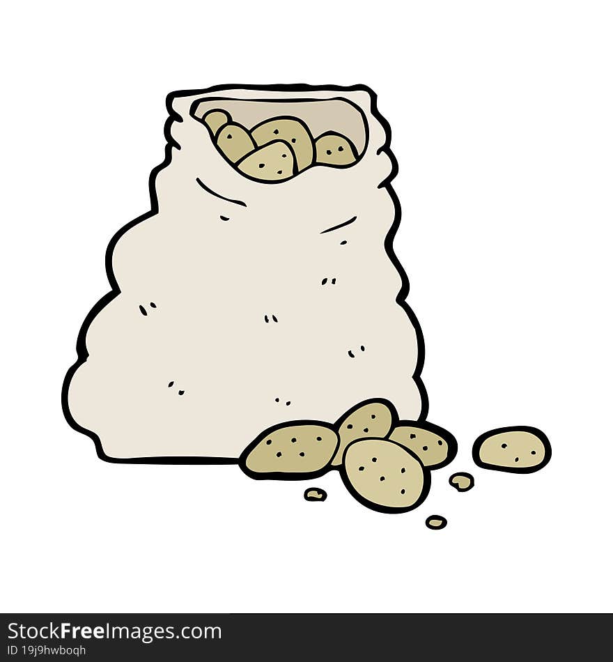 cartoon sack of potatoes