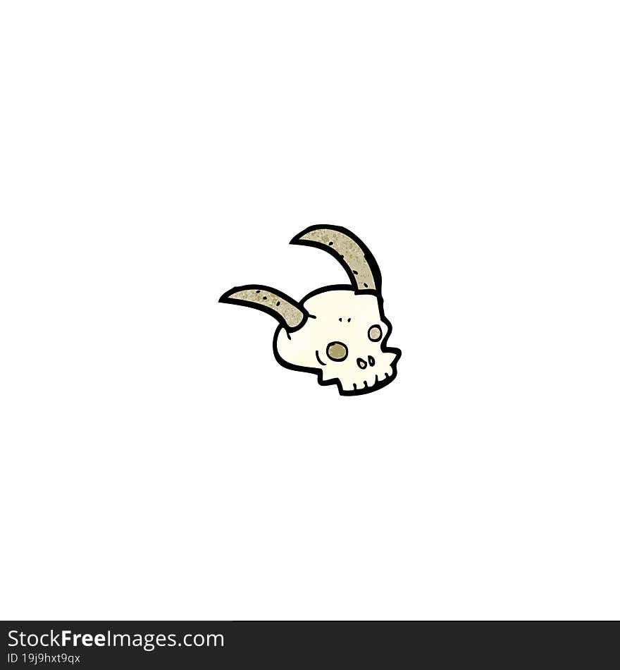 cartoon horned skull