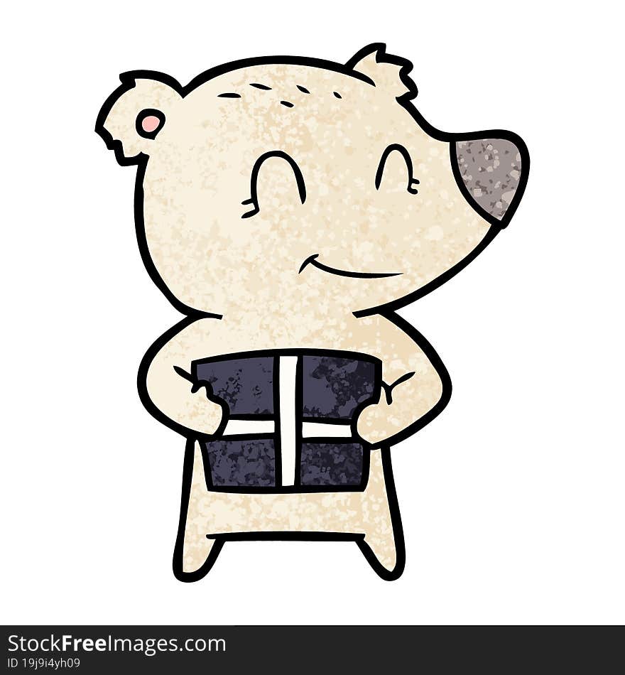 christmas polar bear cartoon. christmas polar bear cartoon