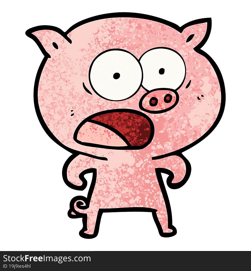 cartoon pig shouting. cartoon pig shouting