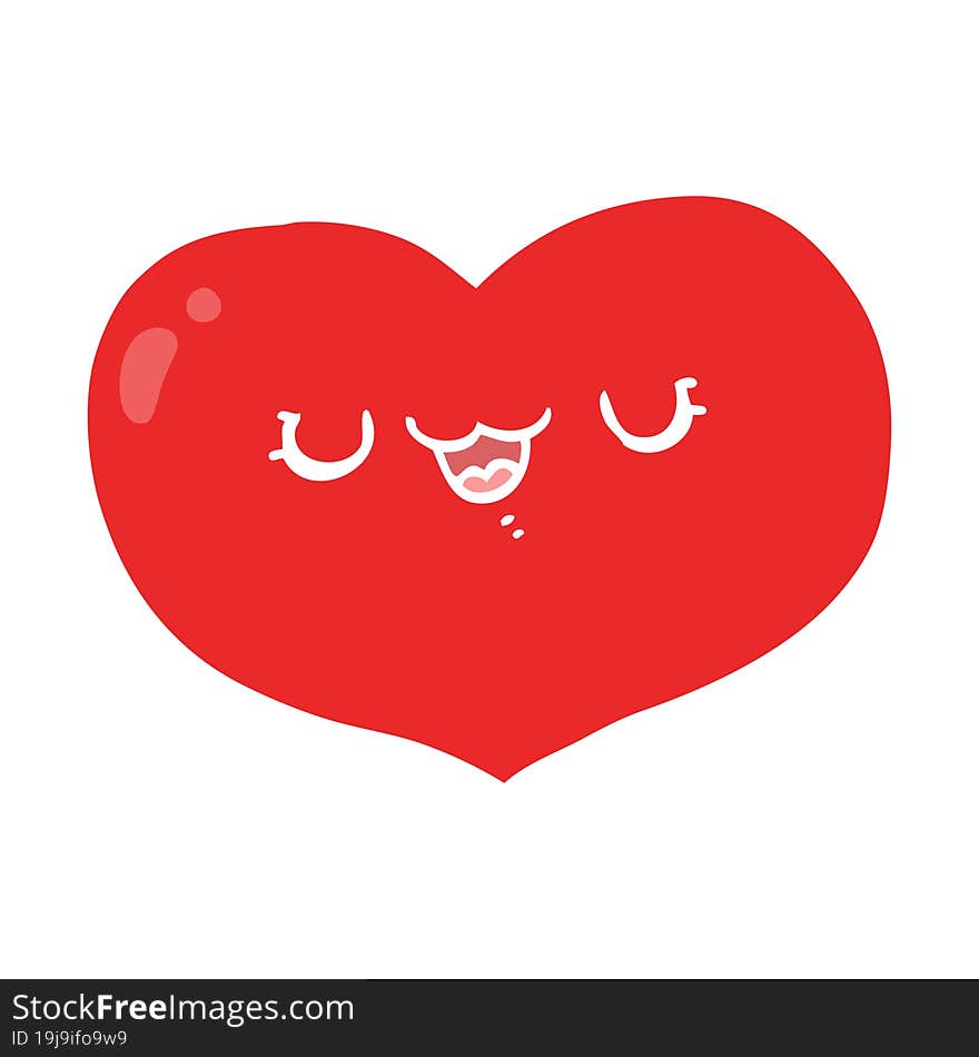 flat color style cartoon love heart