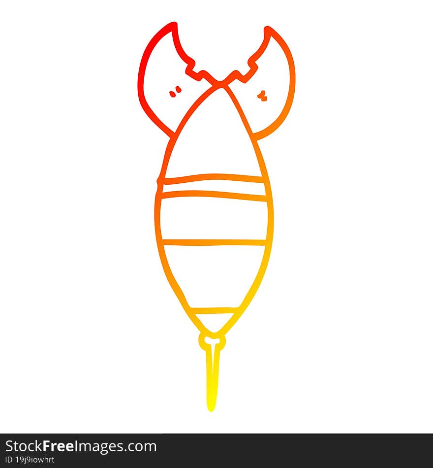 Warm Gradient Line Drawing Cartoon Nuclear Bomb