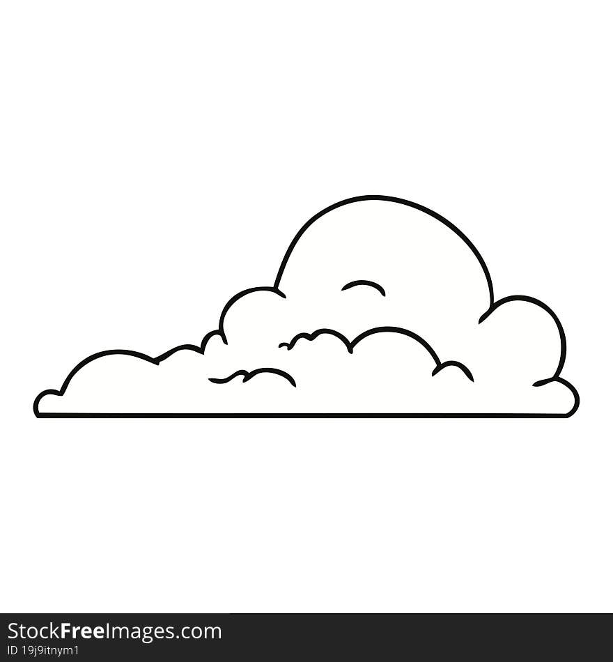 cartoon doodle of white large clouds