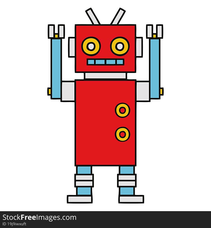 Cute Cartoon Dancing Robot