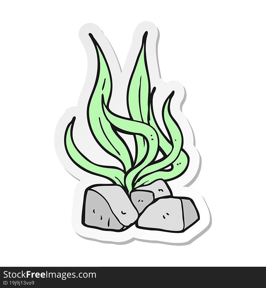 sticker of a cartoon seaweed