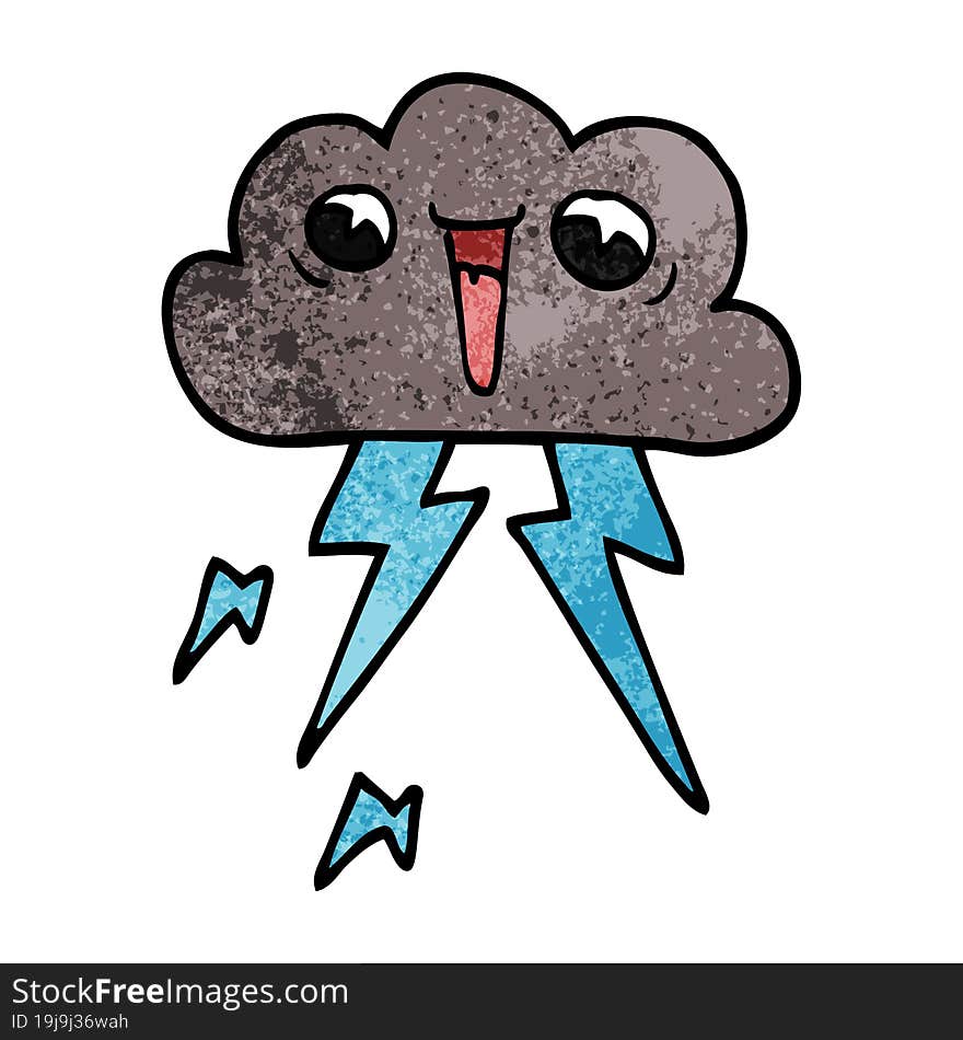 cartoon doodle lightening cloud