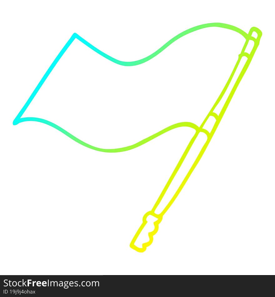 cold gradient line drawing cartoon flag