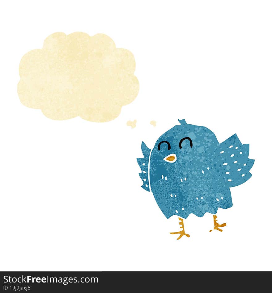 cartoon bird with thought bubble