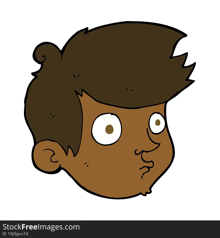 cartoon staring boy