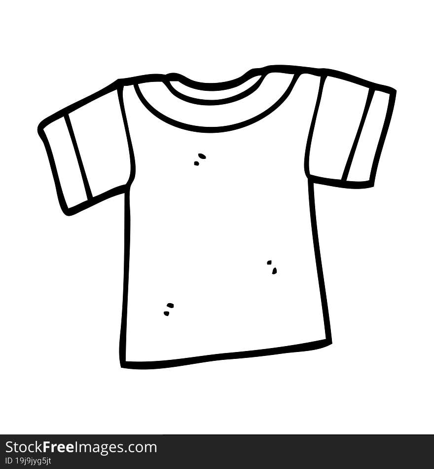 Line Drawing Cartoon Tee Shirt