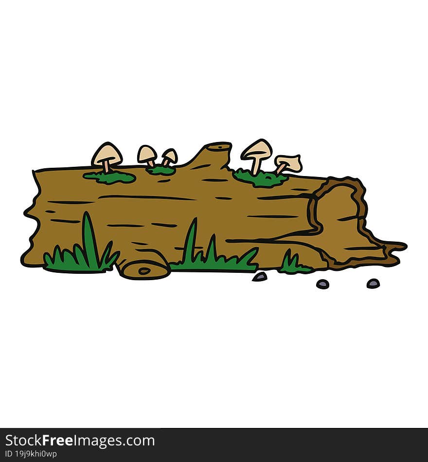 cartoon doodle of a tree log