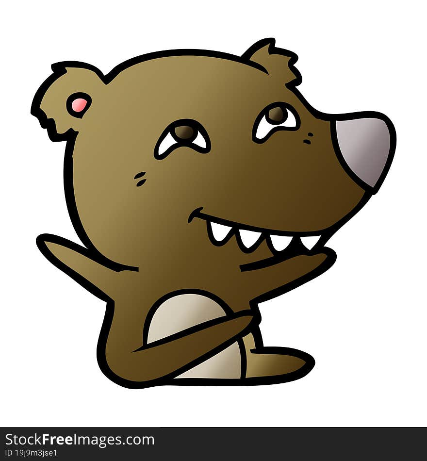 cartoon bear showing teeth. cartoon bear showing teeth