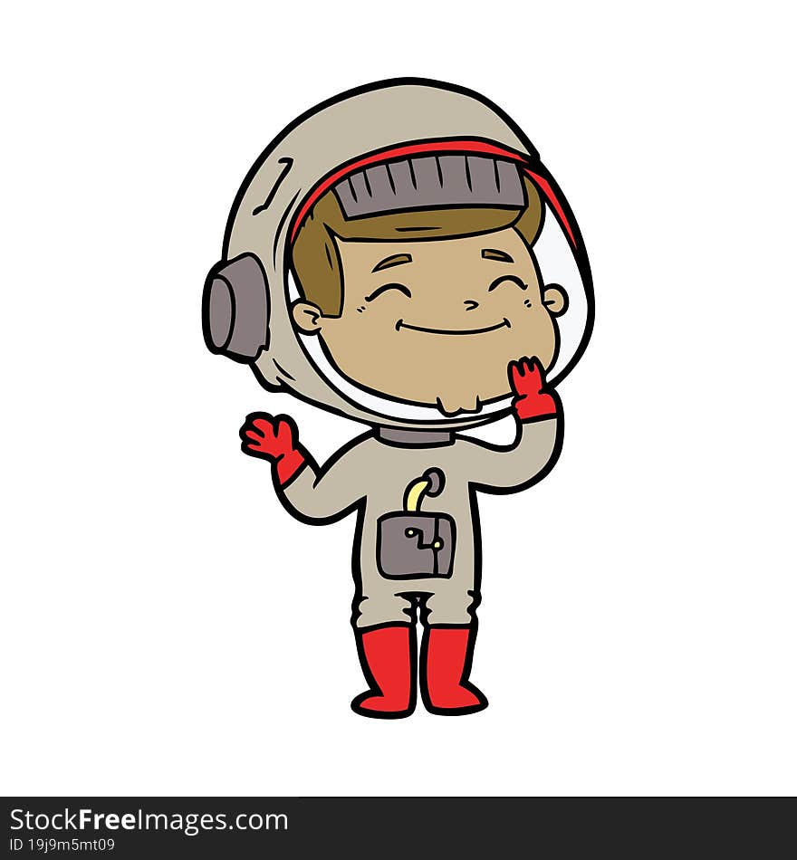 happy cartoon astronaut. happy cartoon astronaut