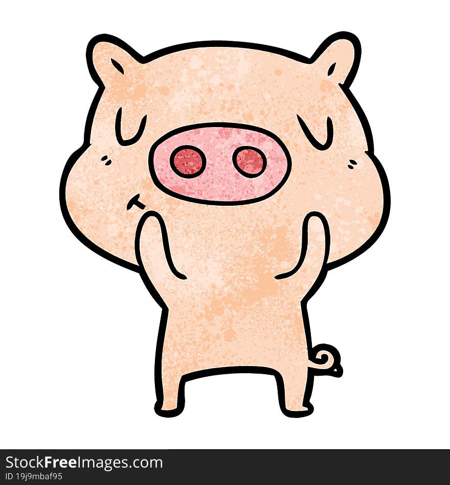 cartoon content pig. cartoon content pig