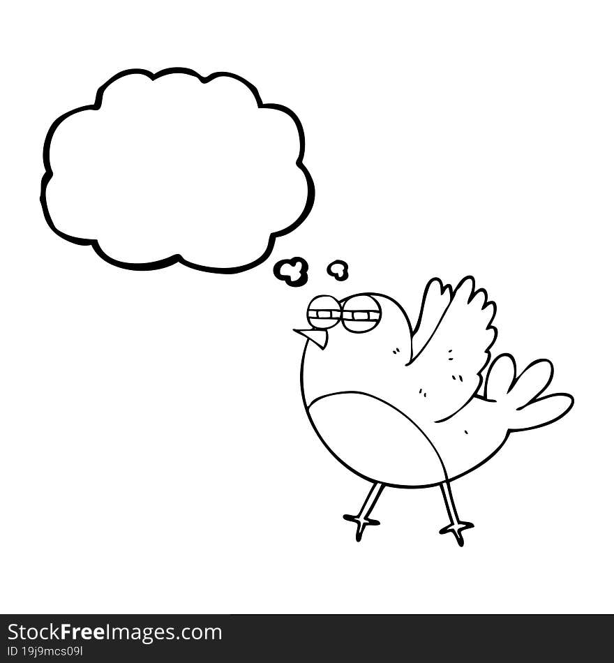 Thought Bubble Cartoon Bird