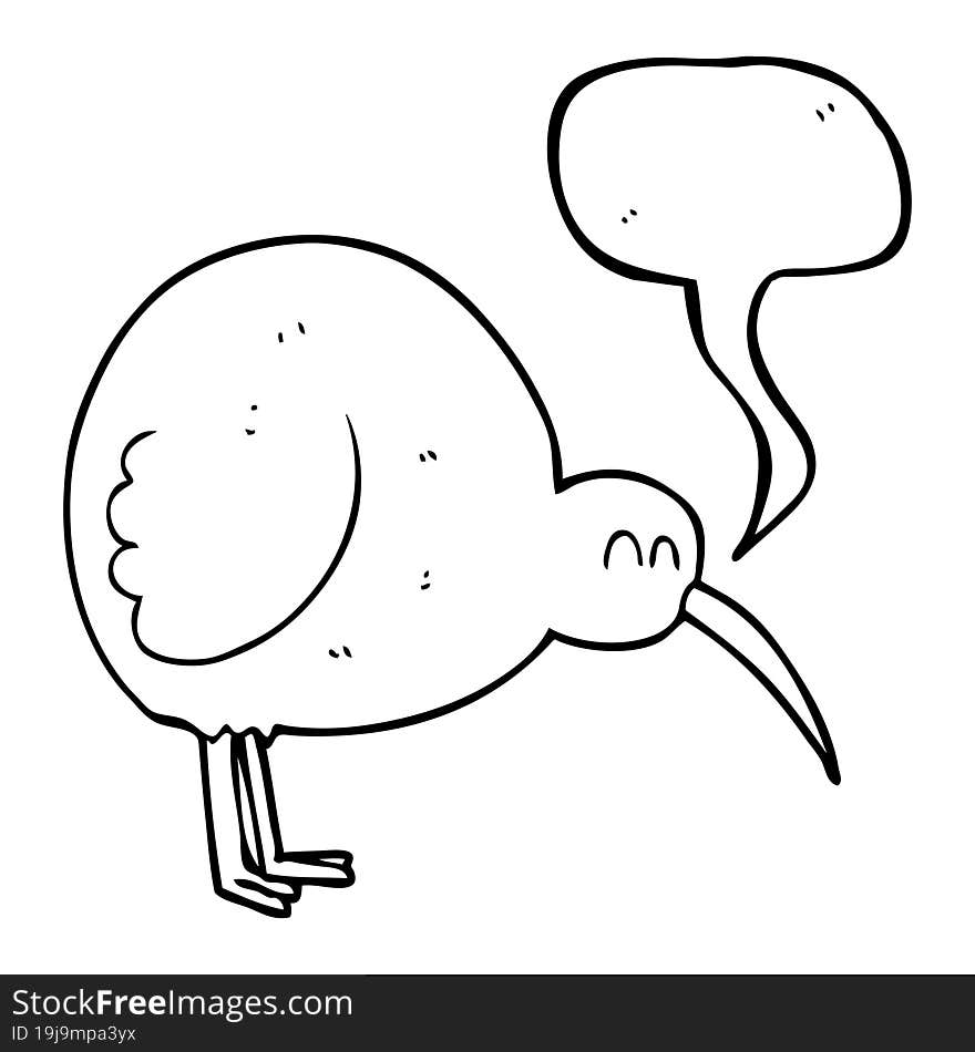 speech bubble cartoon kiwi bird