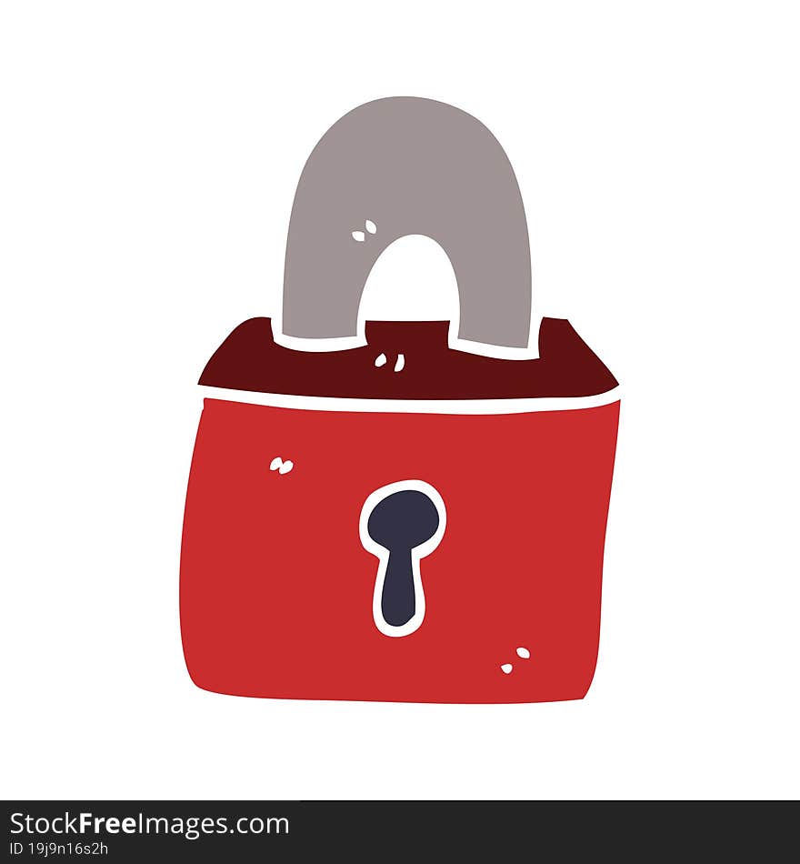 cartoon doodle locked padlock