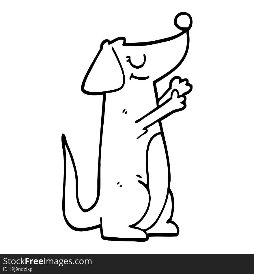 Line Drawing Cartoon Dog