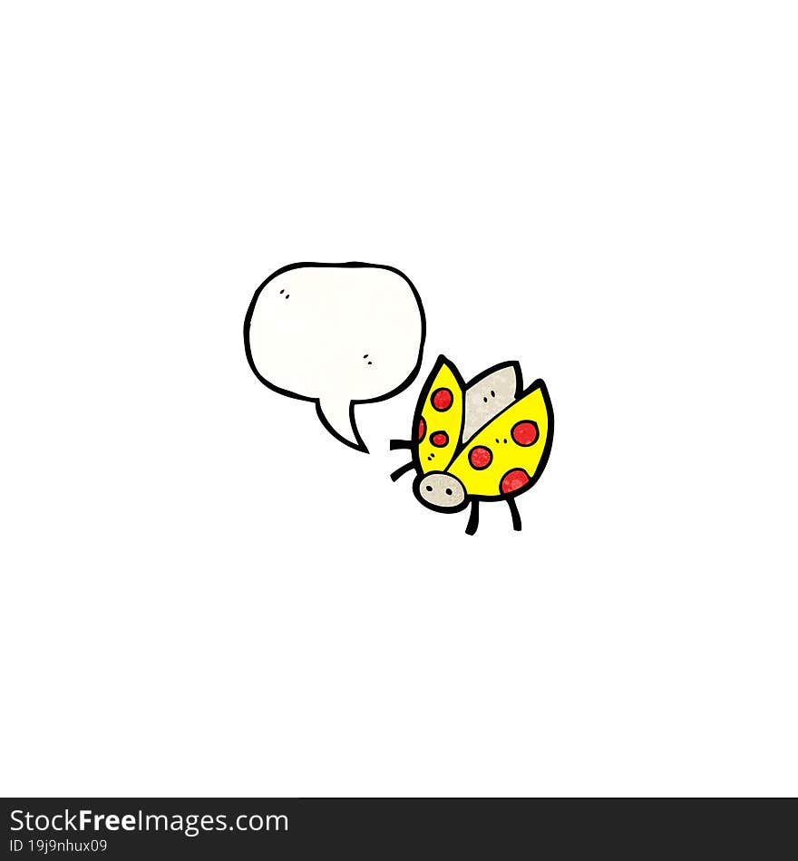 Cartoon Ladybug With Speech Bubble