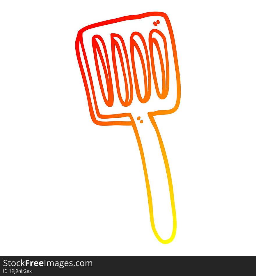 warm gradient line drawing cartoon food spatula