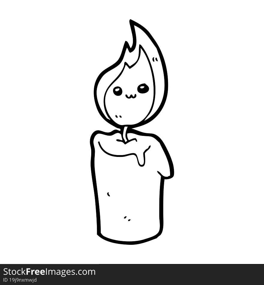 cartoon candle character