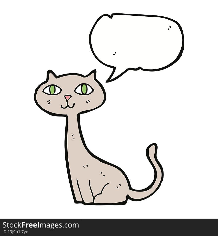 Cartoon Cat With Speech Bubble