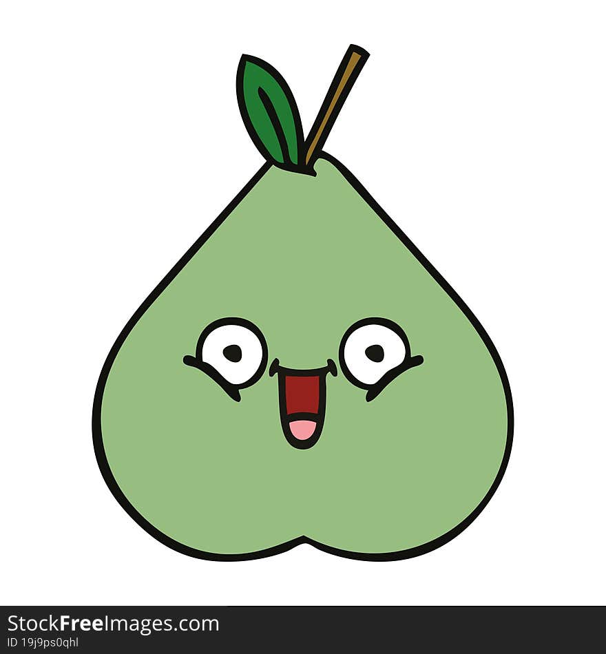 cute cartoon green pear