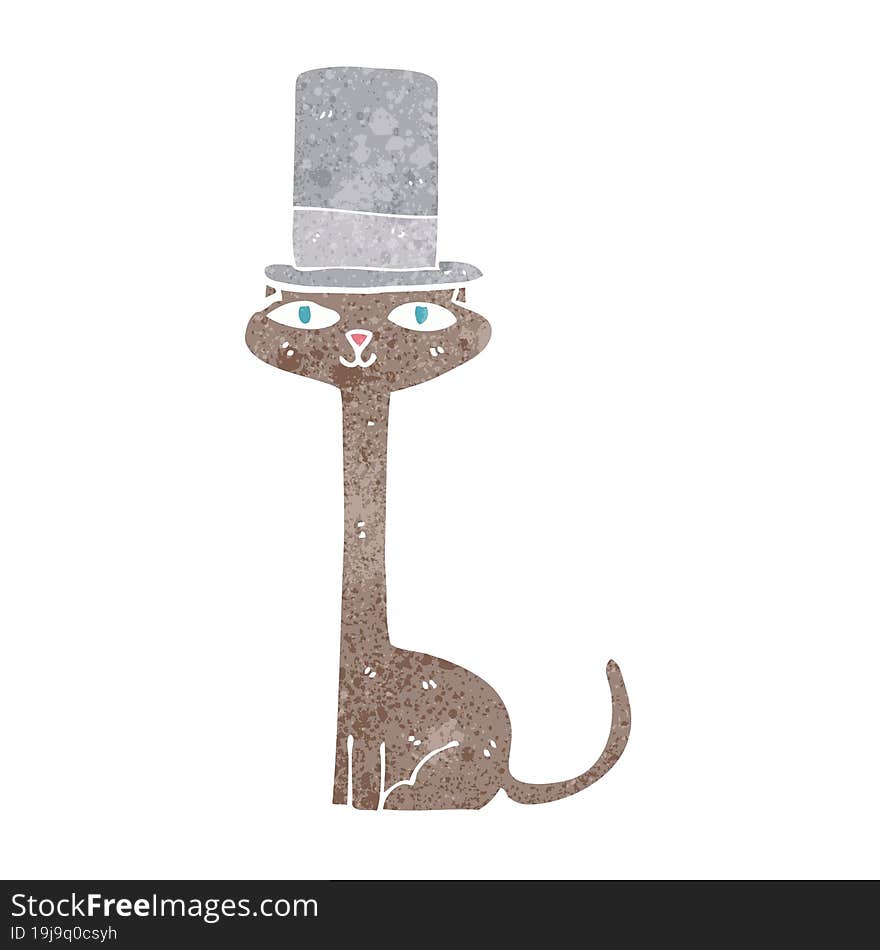 cartoon cat wearing top hat. cartoon cat wearing top hat